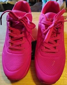 New Skechers Street Uno Stand On Air Neon Pink Women's Sneakers Size 9 - Picture 1 of 6