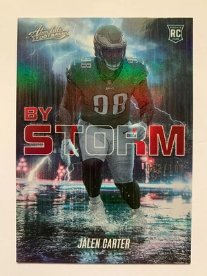 JALEN CARTER ROOKIE STORM RED /100 2023 PANINI ABSOLUTE FOOTBALL EAGLES RC - Image 1 of 2