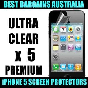 Apple iPhone 5 5S 5SE Ultra Clear LCD Screen Guard Protector Film x 5 - Picture 1 of 3