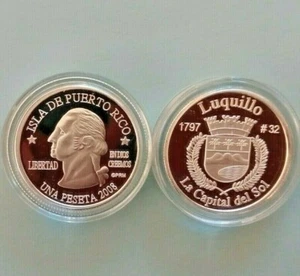 2008 Silber PESETA LUQUILLO Puerto Rico Boricua Viertel 1/100 Silber AUSVERKAUFT - Bild 1 von 2