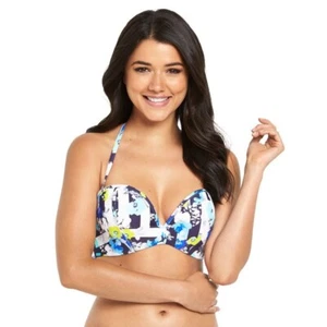 cleo swim by Panache SUKI Moulded Bandeau strapless Bikini top Geo Floral - Picture 1 of 2