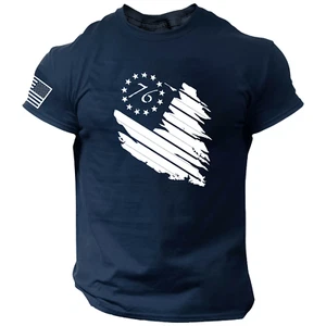 1776 Distressed Flag T-SHIRT Betsy Ross American Patriotic Vintage America USA - Picture 1 of 14