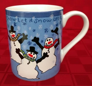 "Save the Children" Glazed Ceramic Holiday Winter Christmas Mug -Snowmen Frosty - Picture 1 of 6