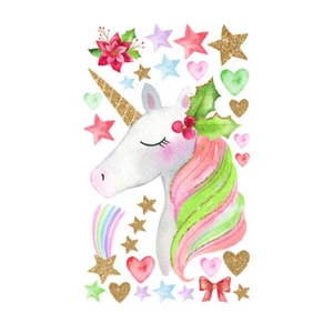⭐Einhorn Colorato Unicorno/Parete Adesivo / Muro / Decorazione Per Cameretta - Picture 1 of 1