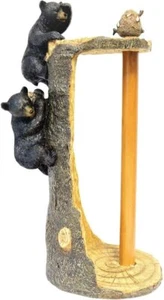 Black Bear Climbing Tree Paper Towel Holder – Rustic Cabin Kitchen Decor - Picture 1 of 1