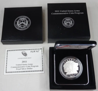 2011-P US Army Proof Silver Dollar US Mint Commemorative $1 Box & COA - Image 1 of 4