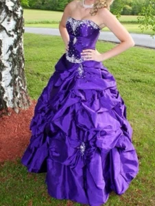 Vestido de graduación sin estrellas púrpura real Mori Lee de Madeline Gardner EE. UU. 3/4 Reino Unido 5/6 - Imagen 1 de 9