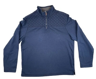 G.H. Bass & Co Sweater Mens L Blue Quilted 1/4 Zip Long Sleeve Gorpcore - Image 1 of 4