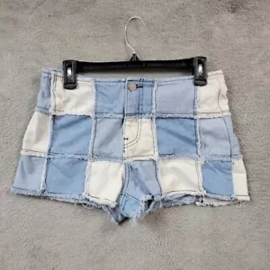 BDG Urban Outfitters Shorts 28 Womens 27 Blue Patchwork Shortie Denim Jorts - Picture 1 of 7