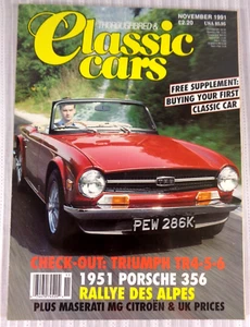 Thoroughbred & Classic Cars Magazine November 1991 Triumph TR4 5 6 Porsche 356 - Picture 1 of 4