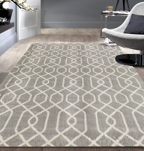 Modern Trellis Pattern Gray 7'6" X 9' 5" Area Rug - Picture 1 of 12