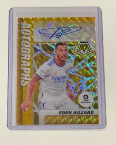 Panini 21-22 Mosaic La Liga Real Madrid Autographs Eden Hazard Gold /10 - Picture 1 of 2