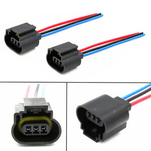 2x H13 9008 Female Socket Car Headlight LED Plug Wire Harness Adapter Connector