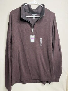 New Van Heusen Red Pull Over Long Sleeve Men's XXL Fleece 1/4 Zip Jacket - Picture 1 of 5