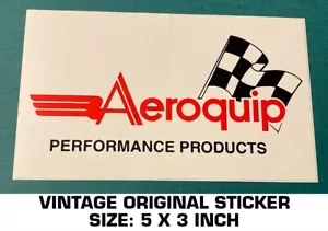 AEROQUIP PERFORMANCE PRODUCTS VINTAGE ORIGINAL STICKER DECAL - NASCAR-DRAG-NHRA - Picture 1 of 2