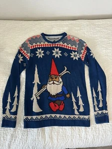Toddland Sweater Sz S Ski Gnome Christmas Holiday Wool Blend Pullover Fair Isle - Picture 1 of 9