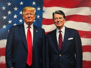958 - Donald Trump & Ronald Regan Refrigerator Magnet - Nice Size - Picture 1 of 1