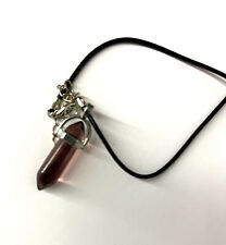 Hexagonal Wine Red Crystal Chakra Healing Point Pendant Necklace