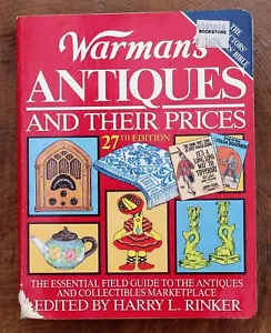 Warman's Antiques & Their Prices by Harry L. Rinker 1993, Paperback 27th Edition - Bild 1 von 7