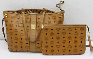 MCM Visetos Medium Liz Reversible Shopper Tote Bag w/ Pouch - Picture 1 of 17