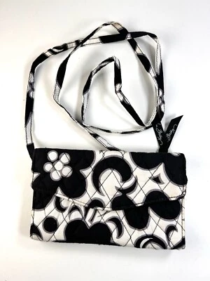 Бумажник через плечо VERA BRADLEY день и ночь съемный ремень черный белый - Изображение 1 из 4