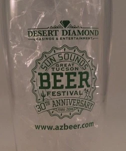 2 New 2016 Tucson Az Casino Brew Beer Fest Pint Plastic Cup Mug Glass - Picture 1 of 3
