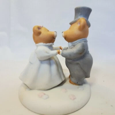 Hallmark 1989 Sweet Romance Bears Bride & Groom Wedding Cake Topper Damaged - Image 1 of 4