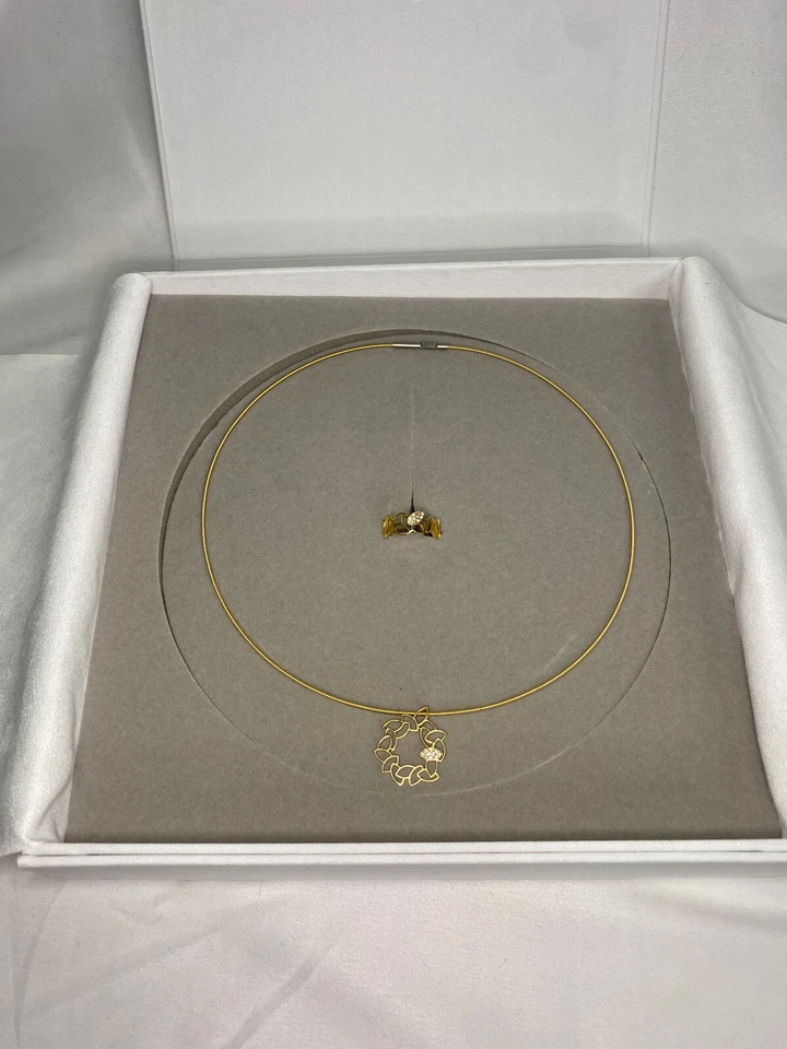 Ehinger Schwarz 1876 - Collier & Ring - Set "Blätterhimmel" Gelbgold 18 K - Bild 1 von 4