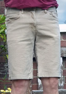H&M Cream Pale Brown Denim Cotton Shorts. 31. Slim fit - Picture 1 of 5