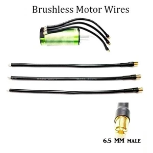 RCP Motor Wires Brushless Sensored Motor Wires Tinned Ends 6.5mm Male 8 inch - Picture 1 of 17