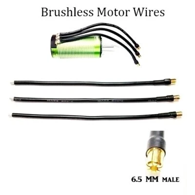 RCP Motor Wires Brushless Sensored Motor Wires Tinned Ends 6.5mm Male 8 inch - Image 1 of 4