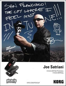 Joe Satriani 2012 Korg Pitchclip clip-on tuner advertisement ad print - Picture 1 of 3
