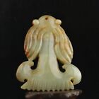 China old natural hetian jade hand-carved statue fish pendant
