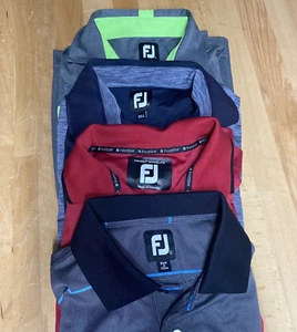 Footjoy Polo Shirt Mens Large Blue Gray Short Sleeve Golf Performance Lot Of 4 - Picture 1 of 19