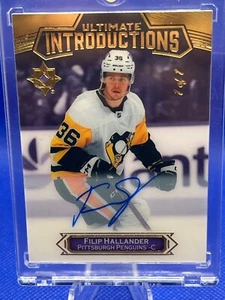 22-23 ultimate hockey collection Ultimate introductions Filip Hallander 1/1 auto - Picture 1 of 3
