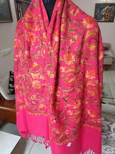 REGALO CREWEL BORDADO LANA PASHMINA Estola Rosa ENVOLTURA FOULARD ~6 ELECCIÓN DE DISEÑO - Imagen 1 de 4