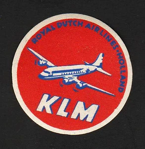 OPC anni 50 KLM Royal Dutch Airlines Holland piccola etichetta MNH diapositiva 1 3/8" - Foto 1 di 1