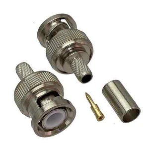 Cable 10 piezas Conector BNC Macho Enchufe Crimpado RG58 RG142 LMR195 RG400 - Imagen 1 de 2