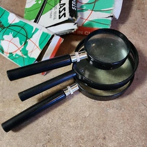 Lot 3 Magnifying Glasses w Handles Vision Aid 75mm 50mm Handheld Useful Daily - Picture 1 of 11