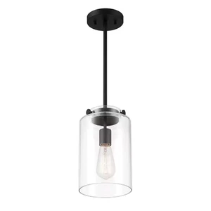 Hampton Bay Mullins 6.75 in. 1 Light Coal Mini Kitchen Pendant Light 25228 - Picture 1 of 4