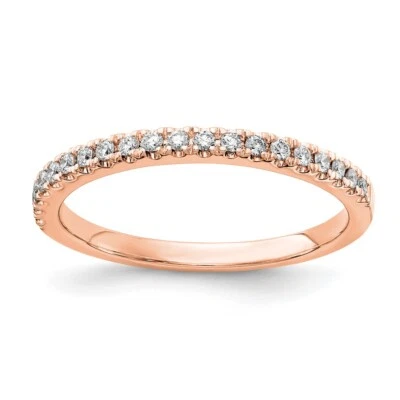 14K Rose Gold 1/5Ct Lab Grown Diamond Wedding Band Ring for Women Size 7 - Image 1 of 3
