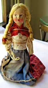 Vintage Blech mechanisch zum Aufziehen, Kompositionskopf, Drahtarme, Puppe 6". Funktioniert - Bild 1 von 10