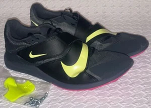 NIKE Rival Jump Long Triple High Pole Dk Grey Yellow Track Spike Shoes Men 10 11 - Picture 1 of 10