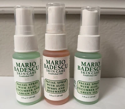 MARIO BADESCU Spray Facial PEPINO TÉ VERDE + HIERBAS AGUA DE ROSAS Lote de Viaje 1oz Foto 1 de 2