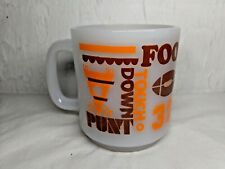 Vintage Glass Football Mug Orange Brown - Touchdown Punt Tackle Field Goal 32