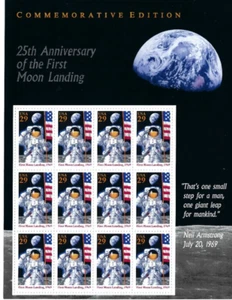 US Scott# 2841 Pane of 12 1994 29c Moon Landing 25th Anniv VF MNH - Picture 1 of 2