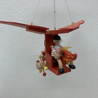 NEW Vintage Wupper Airlines Dragon Plane Jumpkins Wood Dragonplane Germany - Image 1 of 4