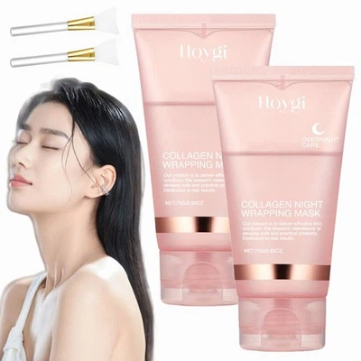 2x Collagen Night Wrapping Mask Overnight Peel-Off Mask Facial Moisturizing Mask - Image 1 of 4