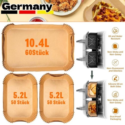 160 Backpapier für-Ninja AF500EU Double Zone 5.2-10.4L Heißluftfritteuse Zubehör - Bild 1 von 4