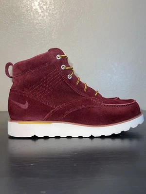 Botas de cuero de gamuza raras Nike ACG Kingman para hombre talla 11 rojo borgoña Foto 1 de 4